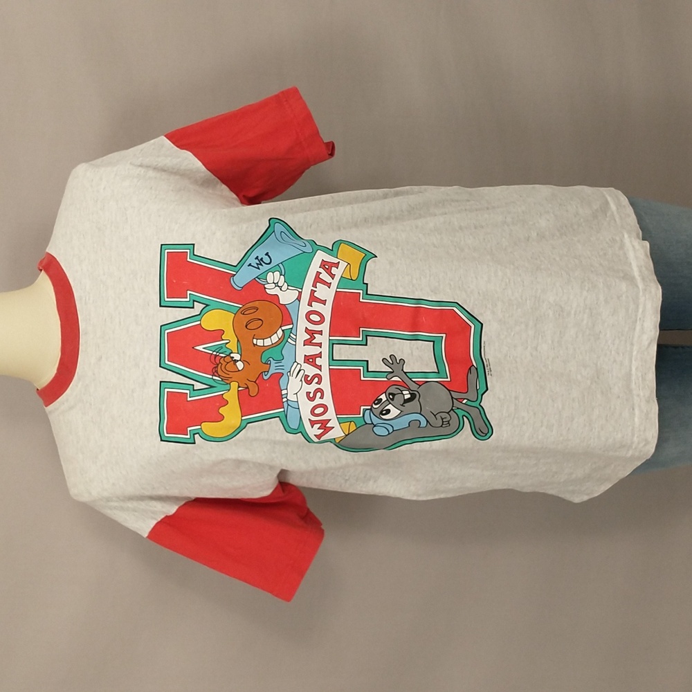 Vintage Wossamotta U Bullwinkle T Shirt 90's University Spoof Nineties Graphic